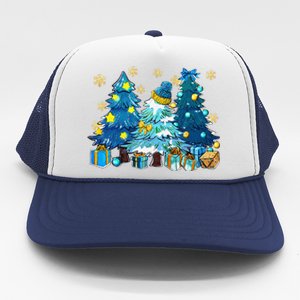 Winter Vibes Xmas Tree Lights Cozy Season Christmas Pajama Trucker Hat