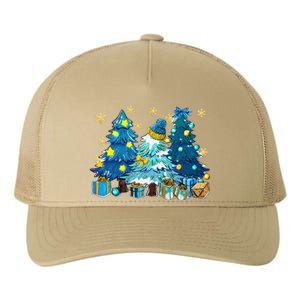 Winter Vibes Xmas Tree Lights Cozy Season Christmas Pajama Yupoong Adult 5-Panel Trucker Hat