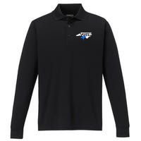 Wo Voice Your Vote Nc Performance Long Sleeve Polo