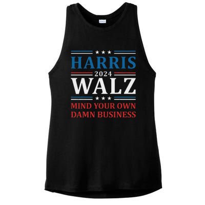 Walz Waltz 2024 Mind Your Own Damn Business Ladies PosiCharge Tri-Blend Wicking Tank