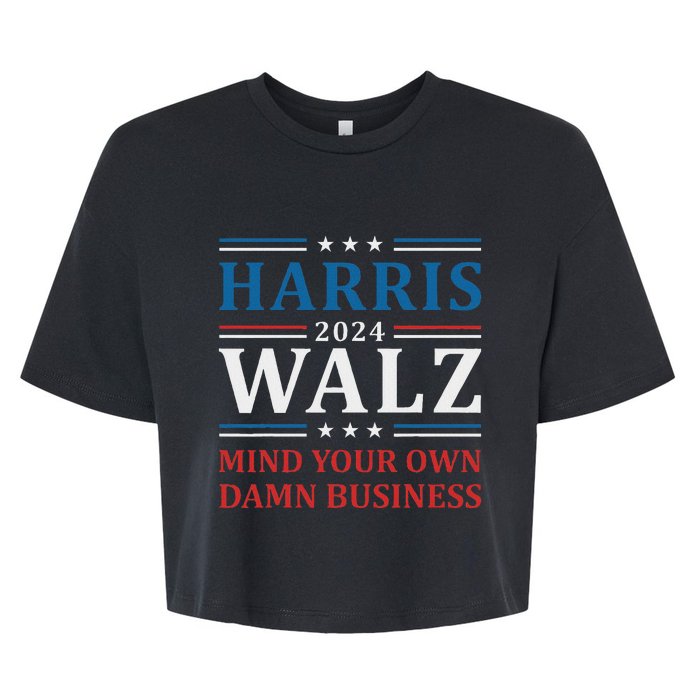 Walz Waltz 2024 Mind Your Own Damn Business Bella+Canvas Jersey Crop Tee