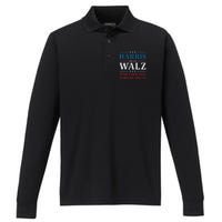 Walz Waltz 2024 Mind Your Own Damn Business Performance Long Sleeve Polo