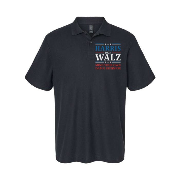 Walz Waltz 2024 Mind Your Own Damn Business Softstyle Adult Sport Polo