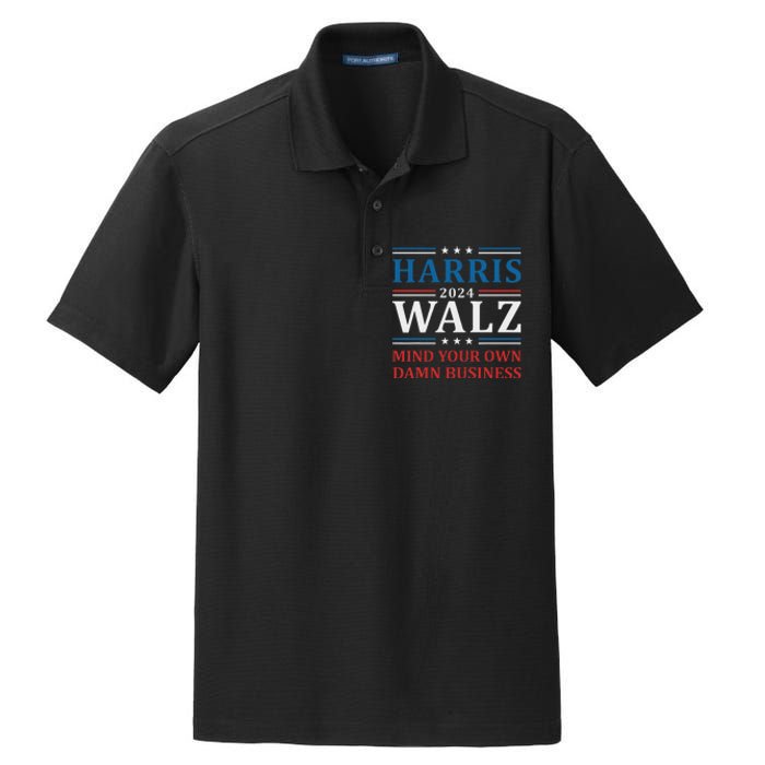 Walz Waltz 2024 Mind Your Own Damn Business Dry Zone Grid Polo