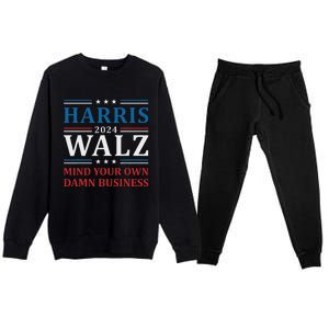 Walz Waltz 2024 Mind Your Own Damn Business Premium Crewneck Sweatsuit Set