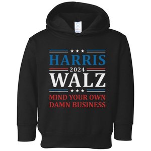 Walz Waltz 2024 Mind Your Own Damn Business Toddler Hoodie