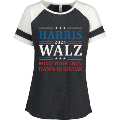 Walz Waltz 2024 Mind Your Own Damn Business Enza Ladies Jersey Colorblock Tee