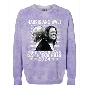 Walz Waltz 2024 Mind Your Own Damn Business Colorblast Crewneck Sweatshirt