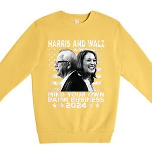 Walz Waltz 2024 Mind Your Own Damn Business Premium Crewneck Sweatshirt