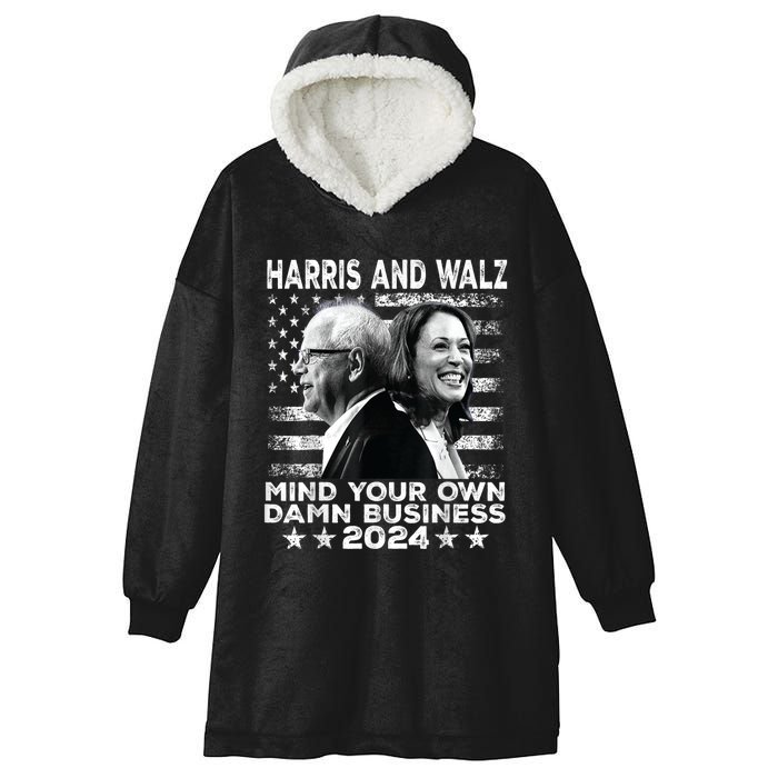 Walz Waltz 2024 Mind Your Own Damn Business Hooded Wearable Blanket