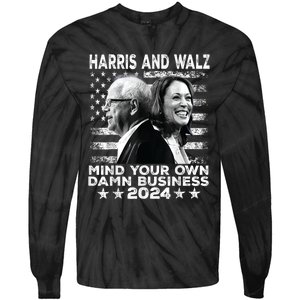 Walz Waltz 2024 Mind Your Own Damn Business Tie-Dye Long Sleeve Shirt