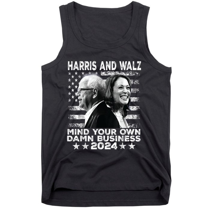 Walz Waltz 2024 Mind Your Own Damn Business Tank Top