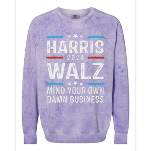 Walz Waltz 2024 Mind Your Own Damn Business Colorblast Crewneck Sweatshirt