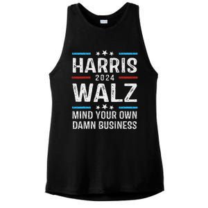 Walz Waltz 2024 Mind Your Own Damn Business Ladies PosiCharge Tri-Blend Wicking Tank