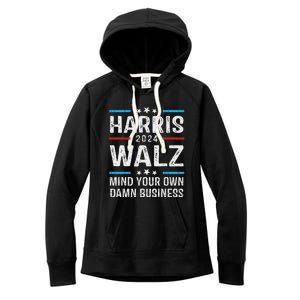 Walz Waltz 2024 Mind Your Own Damn Business Women's Fleece Hoodie