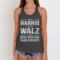 Walz Waltz 2024 Mind Your Own Damn Business Women's Knotted Racerback Tank