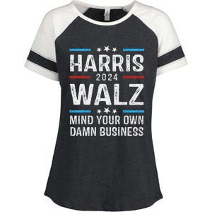 Walz Waltz 2024 Mind Your Own Damn Business Enza Ladies Jersey Colorblock Tee