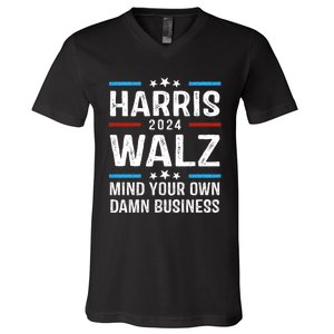 Walz Waltz 2024 Mind Your Own Damn Business V-Neck T-Shirt