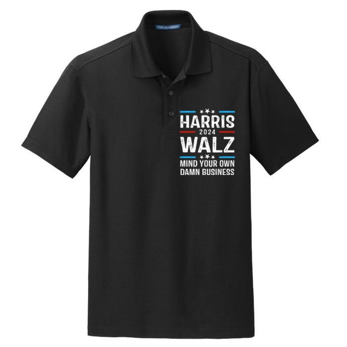 Walz Waltz 2024 Mind Your Own Damn Business Dry Zone Grid Polo