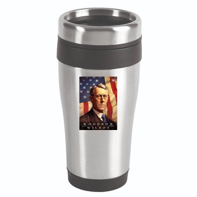 Woodrow Wilson 28th President Of The United States Portrait 16oz Travel Tumbler
