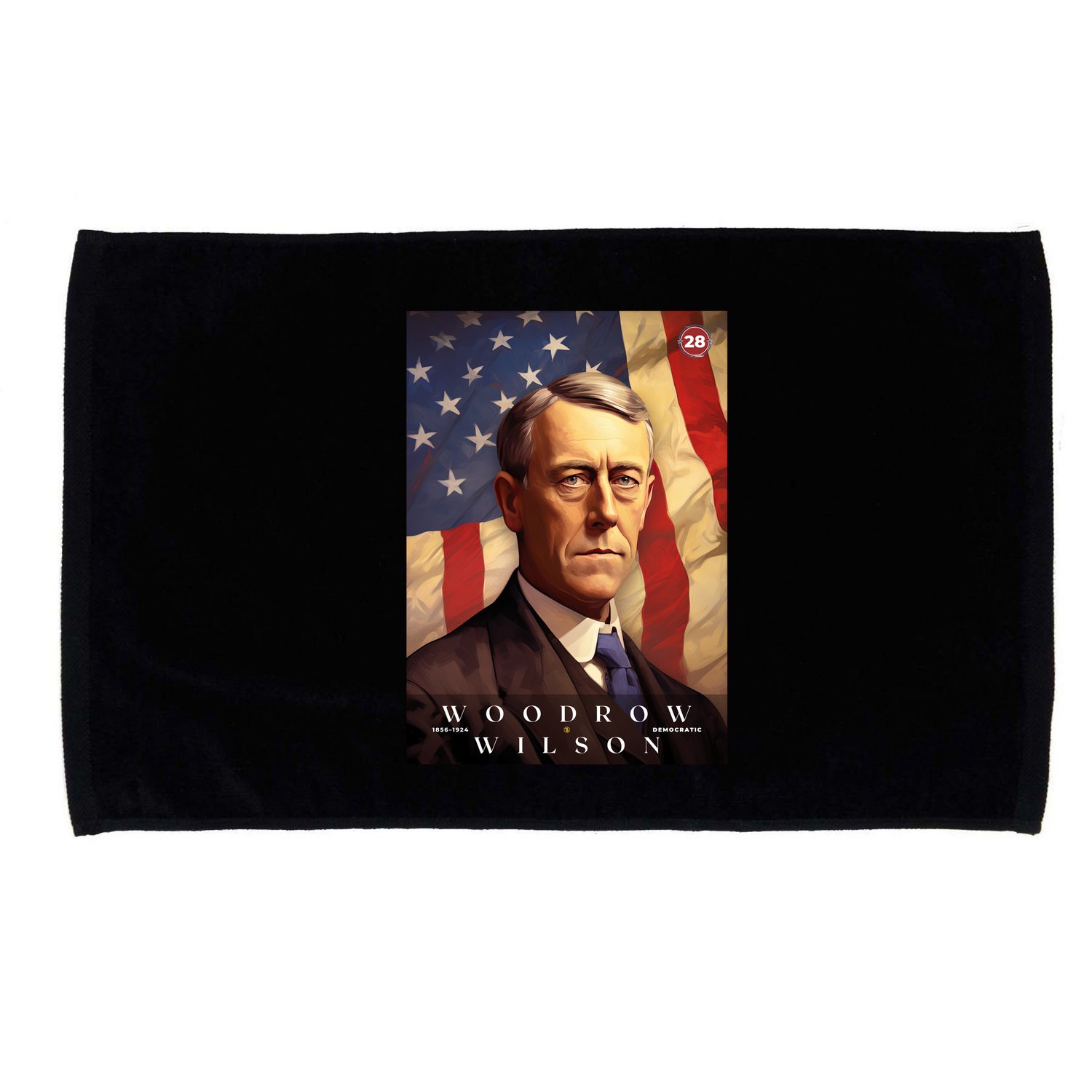 Woodrow Wilson 28th President Of The United States Portrait Microfiber Hand Towel