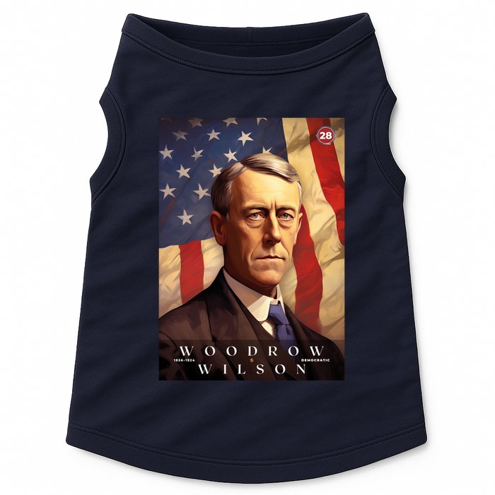 Woodrow Wilson 28th President Of The United States Portrait Doggie Tank