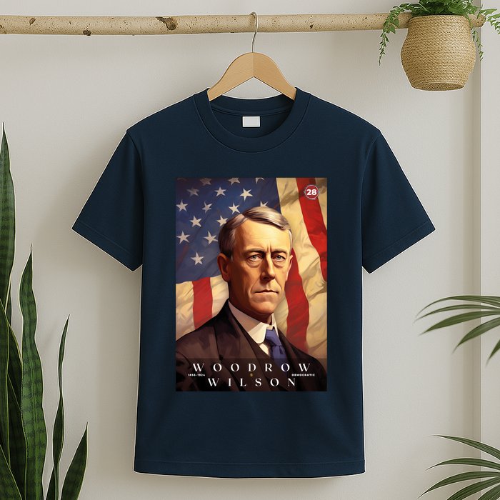 Woodrow Wilson 28th President Of The United States Portrait T-Shirt