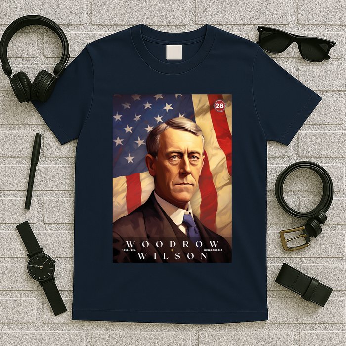 Woodrow Wilson 28th President Of The United States Portrait T-Shirt