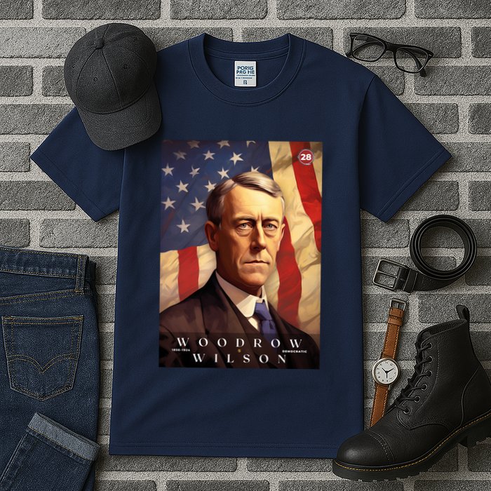 Woodrow Wilson 28th President Of The United States Portrait Tall T-Shirt