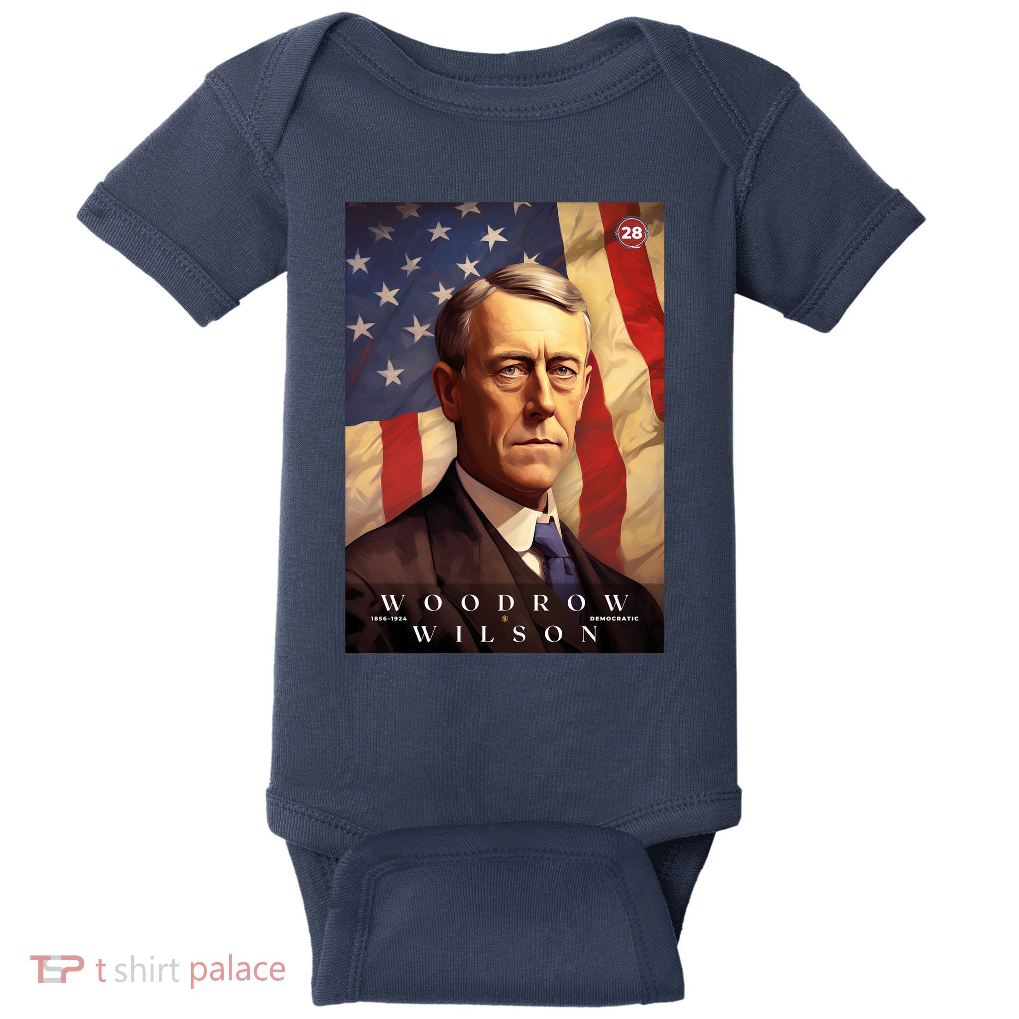 Woodrow Wilson 28th President Of The United States Portrait Baby Bodysuit
