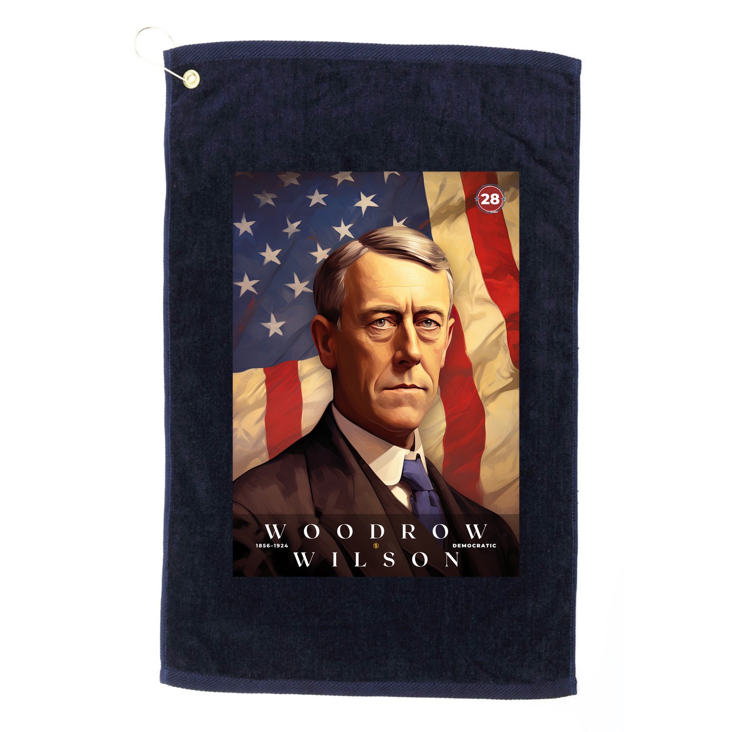 Woodrow Wilson 28th President Of The United States Portrait Golf Towel
