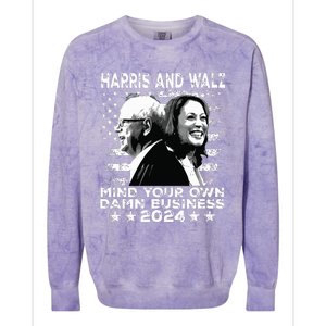 Walz Waltz 2024 Mind Your Own Damn Business Colorblast Crewneck Sweatshirt