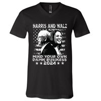 Walz Waltz 2024 Mind Your Own Damn Business V-Neck T-Shirt