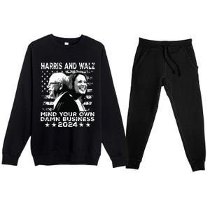 Walz Waltz 2024 Mind Your Own Damn Business Premium Crewneck Sweatsuit Set