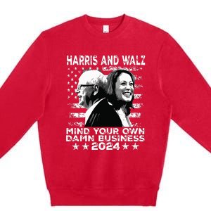 Walz Waltz 2024 Mind Your Own Damn Business Premium Crewneck Sweatshirt