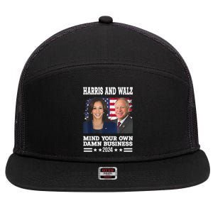 Walz Waltz 2024 Mind Your Own Damn Business 7 Panel Mesh Trucker Snapback Hat