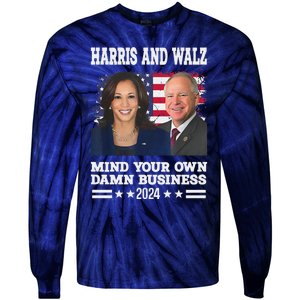 Walz Waltz 2024 Mind Your Own Damn Business Tie-Dye Long Sleeve Shirt