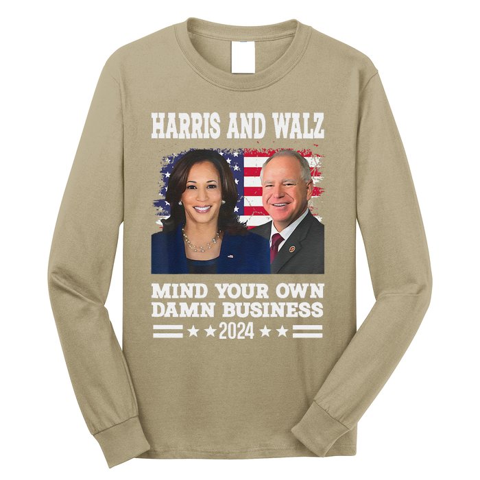 Walz Waltz 2024 Mind Your Own Damn Business Long Sleeve Shirt