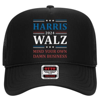 Walz Waltz 2024 Mind Your Own Damn Business High Crown Mesh Back Trucker Hat