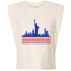 Waltz Walz 2024 Mind Your Own Business Campaign Art Garment-Dyed Women's Muscle Tee