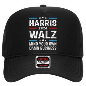 Walz Waltz 2024 Mind Your Own Damn Business High Crown Mesh Back Trucker Hat