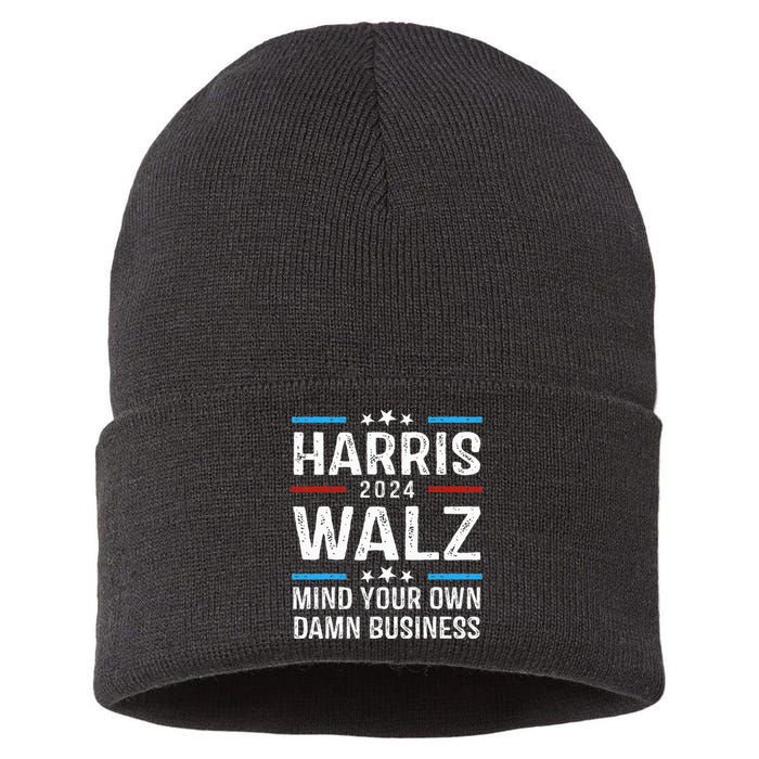 Walz Waltz 2024 Mind Your Own Damn Business Sustainable Knit Beanie