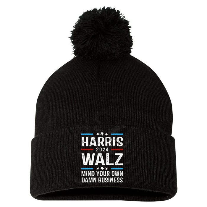 Walz Waltz 2024 Mind Your Own Damn Business Pom Pom 12in Knit Beanie