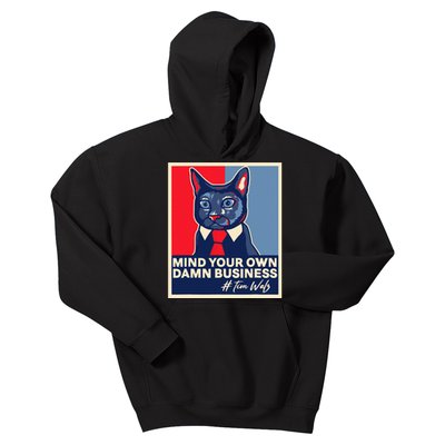 Walz Mind Your Own Damn Business Harris Waltz Cat Lady  Kids Hoodie