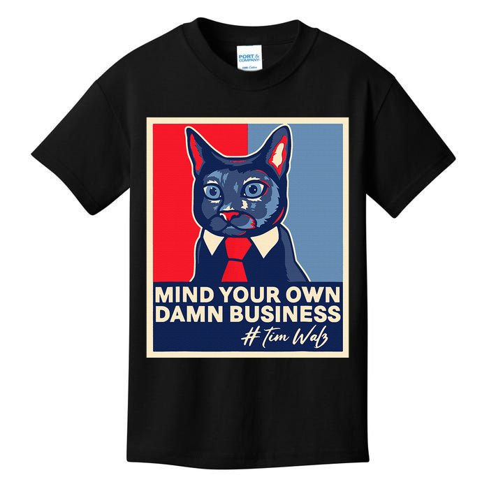 Walz Mind Your Own Damn Business Harris Waltz Cat Lady  Kids T-Shirt