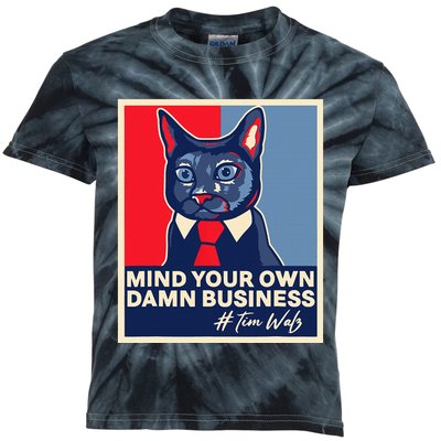 Walz Mind Your Own Damn Business Harris Waltz Cat Lady  Kids Tie-Dye T-Shirt