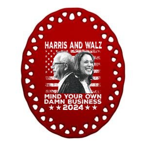 Walz Waltz 2024 Mind Your Own Damn Business Ceramic Oval Ornament