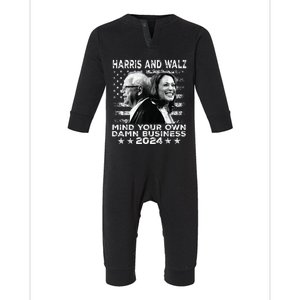 Walz Waltz 2024 Mind Your Own Damn Business Premium Infant Fleece One Piece