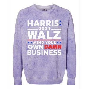 Walz Waltz 2024 Mind Your Own Damn Business Colorblast Crewneck Sweatshirt