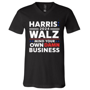 Walz Waltz 2024 Mind Your Own Damn Business V-Neck T-Shirt